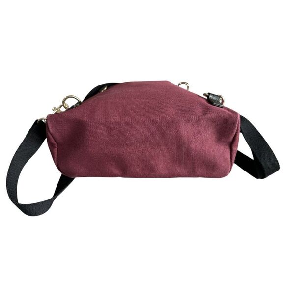 Henri Bendel Backpack Canvas Convertible Burgundy Limited Edition